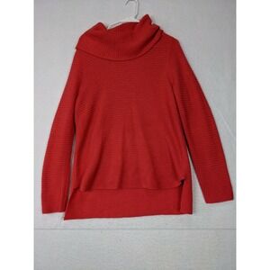 Design History Womens Sweater Pullover Sz M Acrylic Orange Cowl Neck